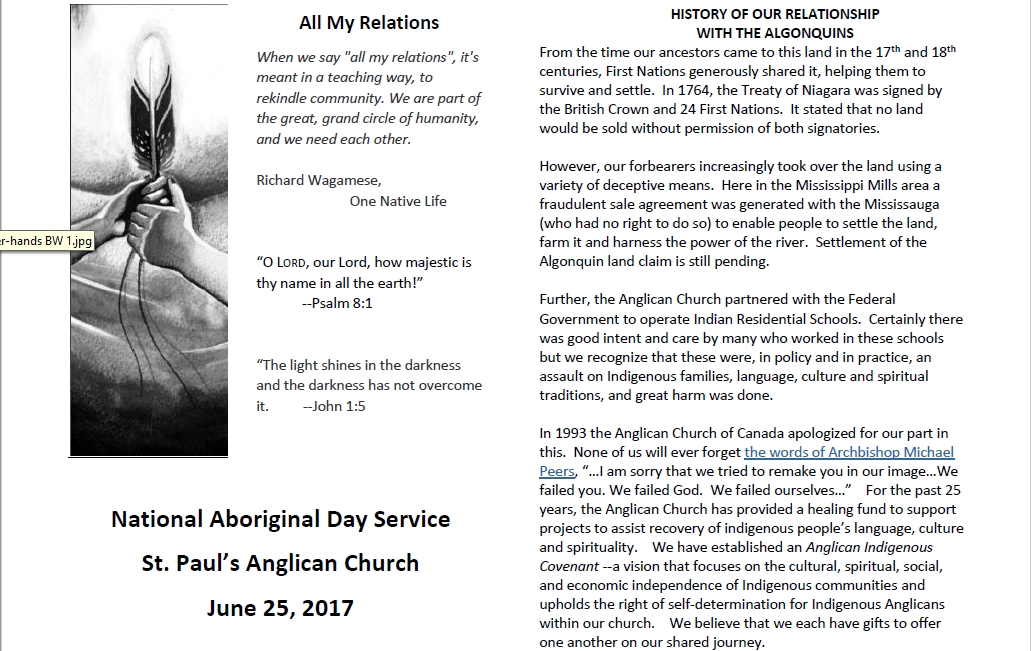 National Aboriginal Day at St. Paul’s Almonte